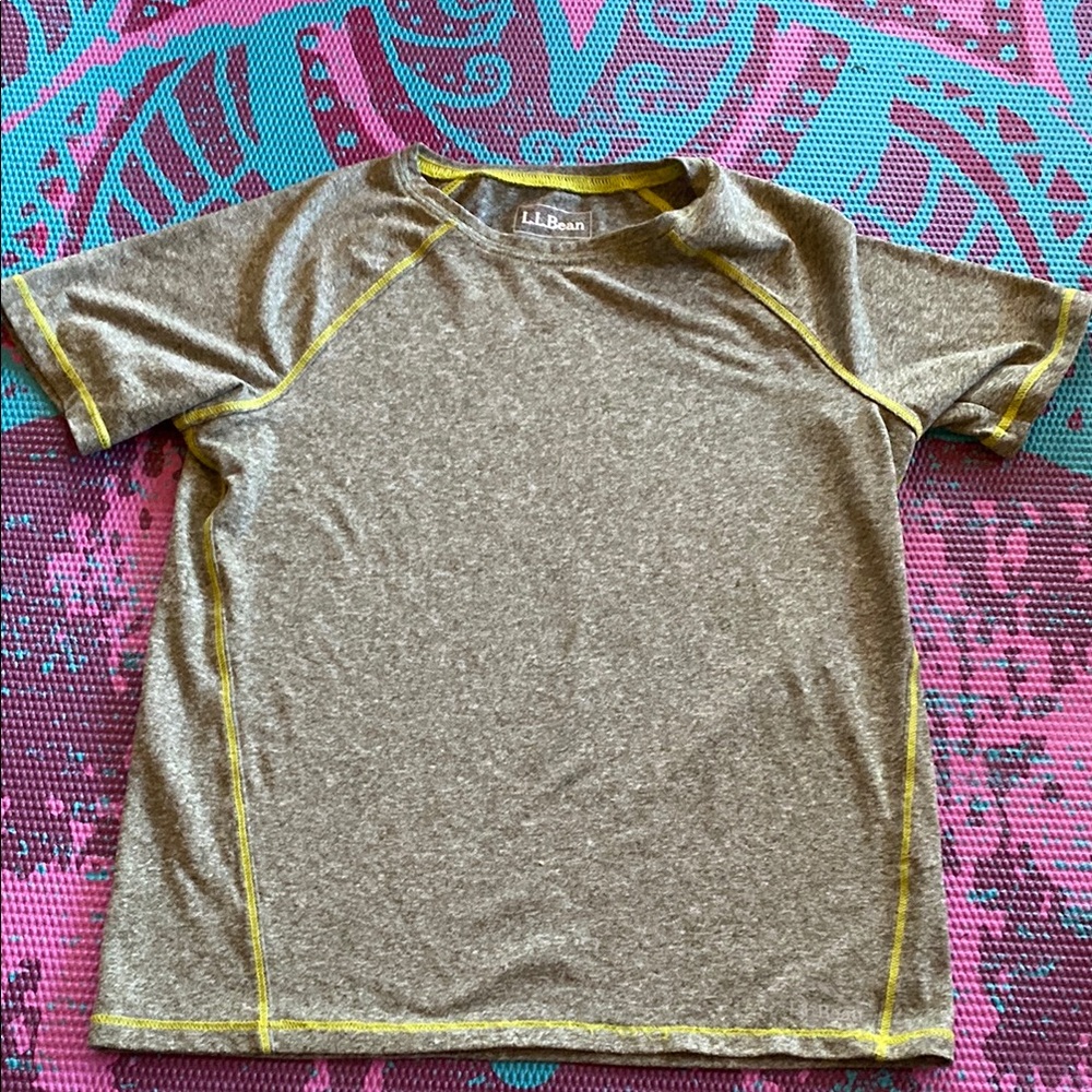 L.L. Bean Gray T-Shirt with Yellow Accents